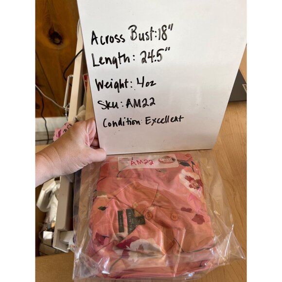 Talbots Floral Print Silk Blouse Pink Red Size SP - Picture 9 of 9